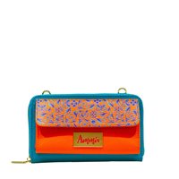 Wallet Ammia Woman in Leather SCARAMANZIA TURCHESE E ARANCIO - SCARAMANZIA TURCHESE E ARANCIO